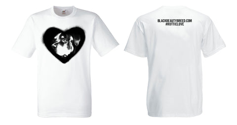 Kid's Black Beauty Breed Rottie Love (Heart) T-Shirt